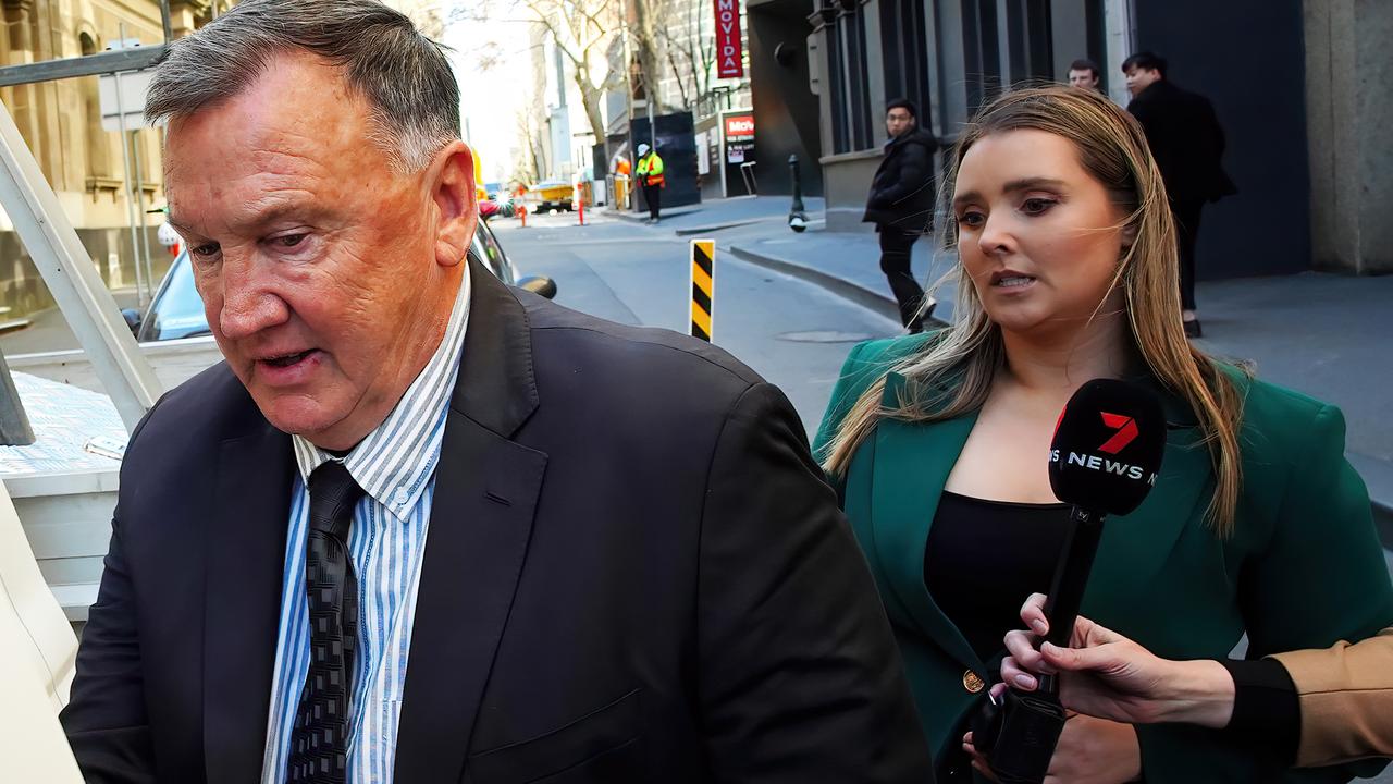 Tim Mathieson is seen leaving his lawyer’s office in Melbourne. Picture: NCA NewsWire/Luis Enrique Ascui