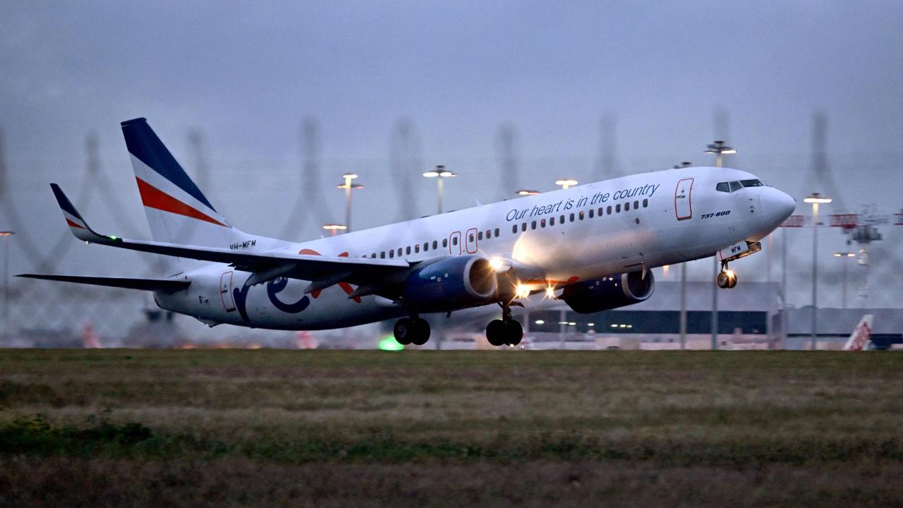 The Australian Government said it was watching the Rex Airlines trading halt ‘hour by hour’. Picture: William WEST / AFP.