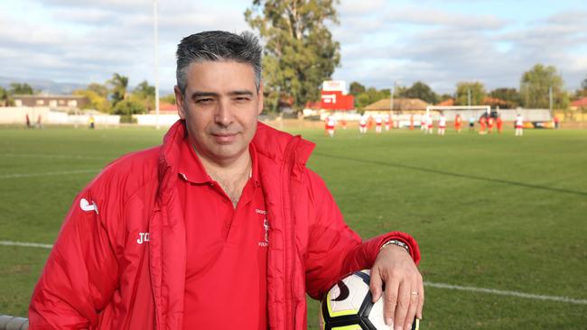 Croydon Kings chairman Angelo Colangelo at the club’s Polonia Park ground it will vacate at the end of this season. Picture: AAP Image/Dean Martin