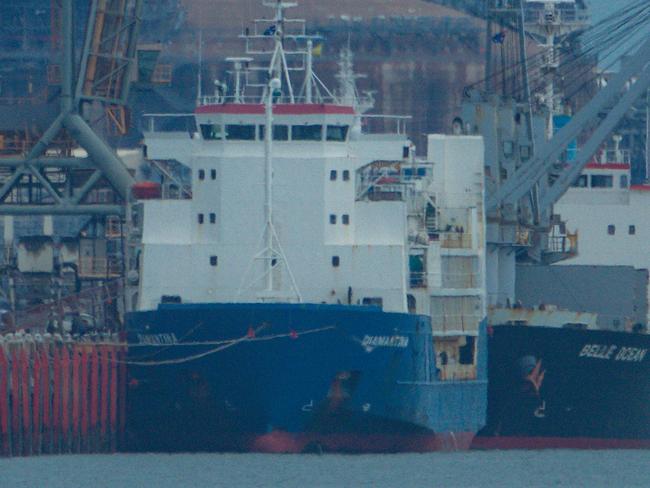 A crew member aboard the cattle export boat Diamantina, which arrived in Darwin on Sunday, has tested positive for COVID-19. Picture: Glenn Campbell