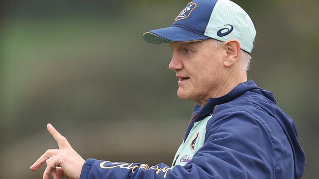 TEDDINGTON, ENGLAND - NOVEMBER 07: Joe Schmidt, Head Coach of Australia leads a training session at The Lensbury on November 07, 2024 in Teddington, England.  (Photo by Warren Little/Getty Images)