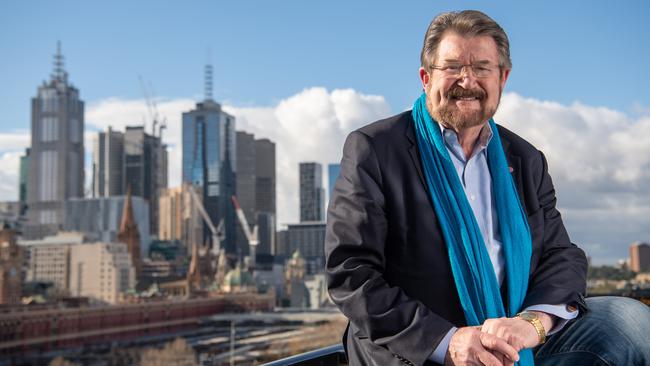 Derryn Hinch at the Sky News Melbourne studio. Picture: Jason Edwards