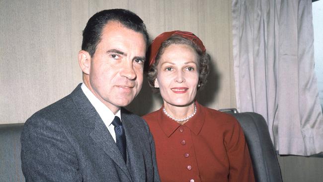 Nixon and wife Pat pose campaigning at Rockefeller Centre in New York in 1960.