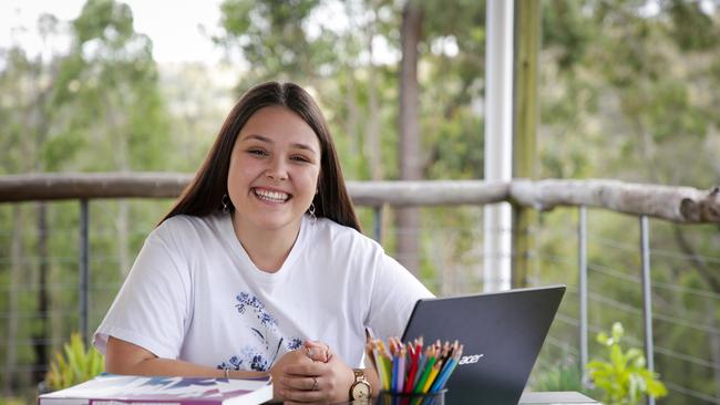 Charles Sturt University Bachelor of Nursing student, Jessica Lightfoot, at home on her family property in Clarence Town, in the Hunter Valley. Picture: Liam Driver
