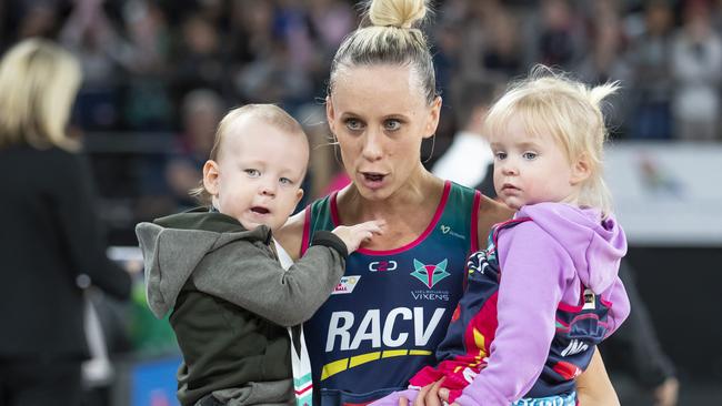 Renae Ingles with children Jacob and Milla.