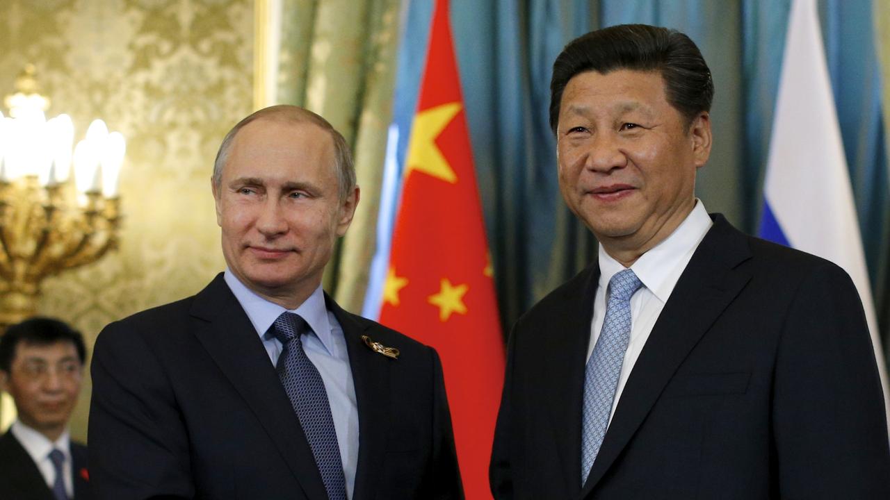 Russian President Vladimir Putin with his Chinese counterpart Xi Jinping. Picture: AP Photo/Alexander Zemlianichenko