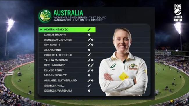 Australia names Women's Test Squad