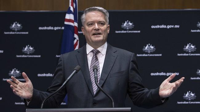 Finance Minister Mathias Cormann confirmed the government will legislate to ensure the NT and ACT always have two seats each in the House of Representatives. Picture: NCA NewsWire / Gary Ramage