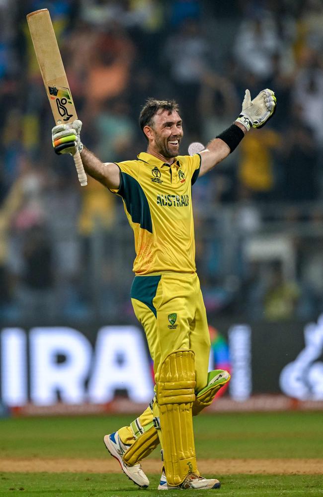 Glenn Maxwell incredible unbeaten double century against Afghanistan at the 2023 World Cup is regarded as one of the best innings in ODI history. Picture: AFP