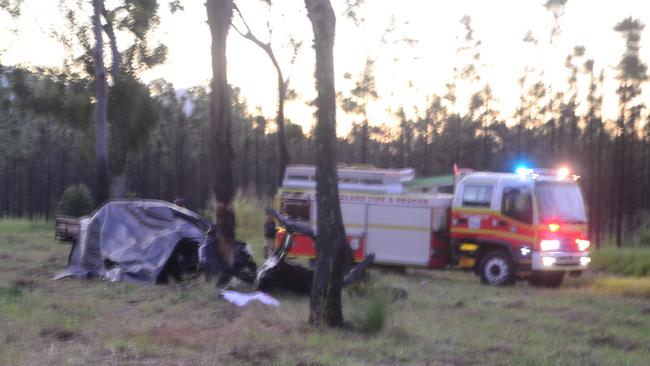 A man has died after the ute he was travelling in collided head-on with a tree, bursting into flames. Cairns Police forensic traffic investigators are heading to the scene.