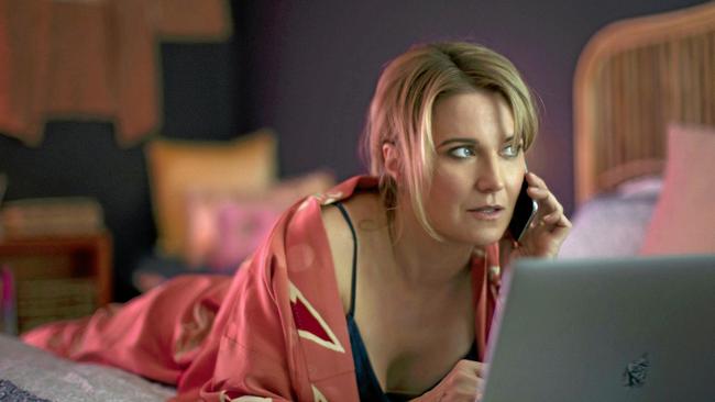 Lucy Lawless in a scene from the new Aussie crime drama My Life Is Murder.