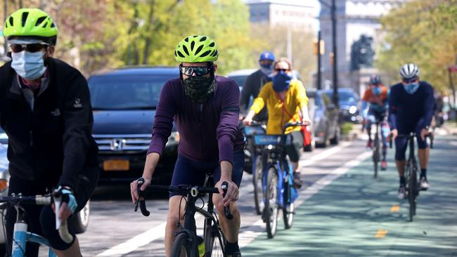 People bike near Prospect Park. Picture: Getty Images