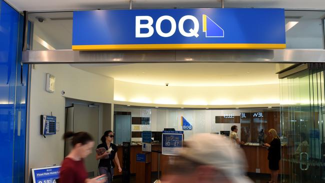 A Bank of Queensland (BOQ) branch in Brisbane. Picture: AAP