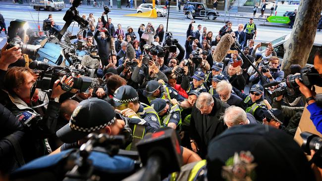 the scenes last time Carindal Pell appeared at court. Picture: Mark Stewart