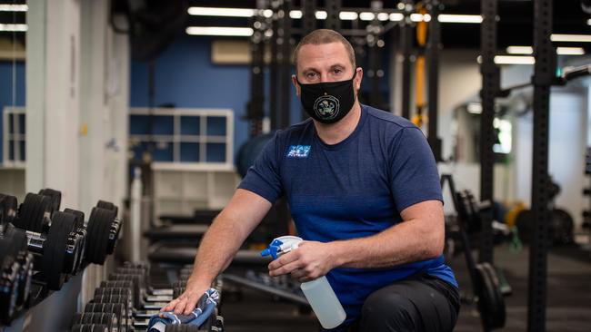 'Gyms Coalition' leader Tim Schleiger at one of his gyms in Prahran, wants Melbourne’s gyms reopened. Picture: Jason Edwards