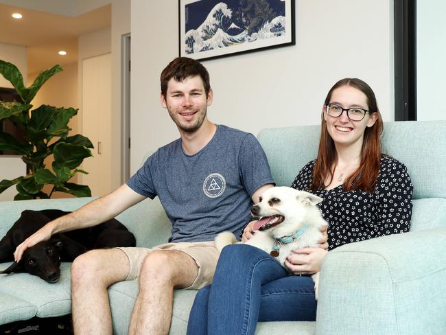 First homebuyers Ethan Rogers and Angelique Nisbet had looked in the Sutherland Shire but weren’t happy with what was on offer. Picture: Tim Hunter.