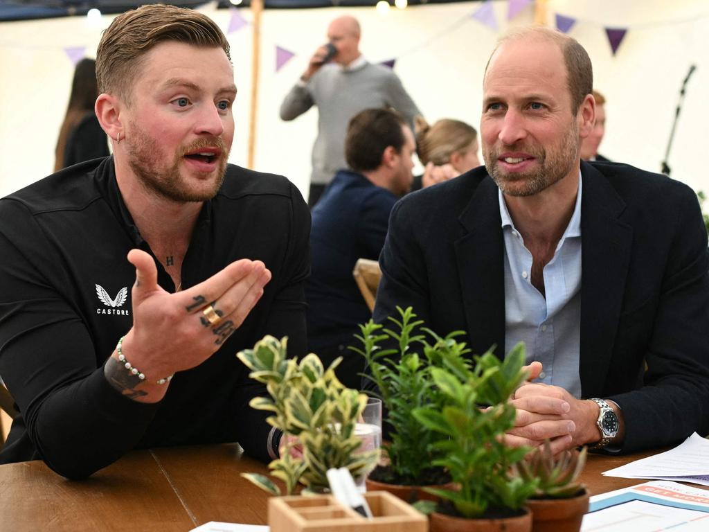 Prince William was joined by British swimmer Adam Peaty in a round table discussion during a visit to Birtley Community Pool. Picture: Oli Scarff/Pool/AFP