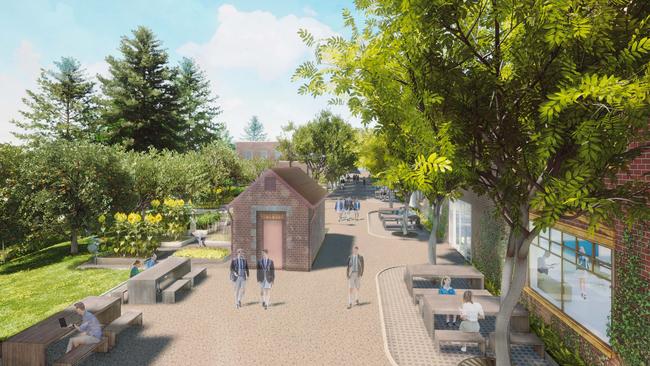 Render of the 'Academic Street' linking Launceston Church Grammar School's five planned academic precincts. Picture: Supplied