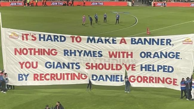 The Bulldogs banner featuring Daniel Gorringe.