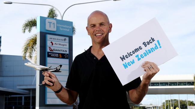 Cairns Airport CEO Richard Barker is excited to welcome flights back to the international terminal from New Zealand. Picture: Stewart McLean