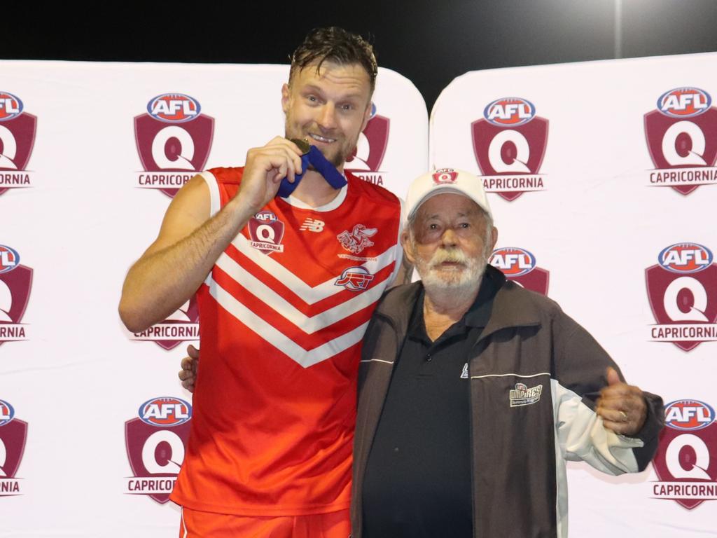 Jake King of the Yeppoon Swans won the League best on ground for AFL Capricornia grand final. Picture: Supplied