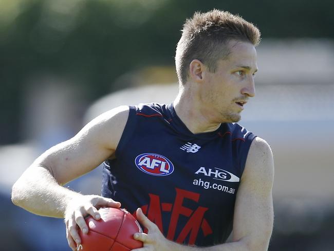 Melbourne training at Goschs Paddock. Jack Grimes  . Pic: Michael Klein