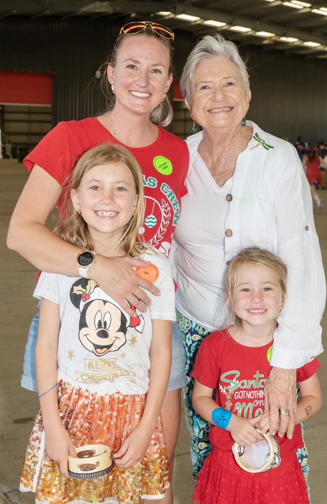 Di Spencer, Keisha, Payton and Arabella Roderique from Andergrove at Special Childrens Christmas Party Mackay Saturday 19 Novemeber 2022. Picture: Michaela Harlow