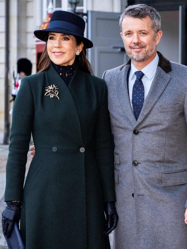 Denmark's Crown Prince Frederik and Denmark's Crown Princess Mary arrive for the visit of Spain's royal couple at Amalienborg Palace in Copenhage. Picture: AFP,