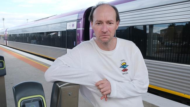 Billy Deikos only travels using public transport, and has spoken about the overcrowding and delays faced on V/Line trains. Picture: Mark Wilson