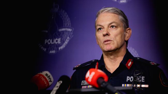 Assistant Commissioner Travis Wurst during a press conference at the headquarters of the Northern Territory Police, Darwin. Picture: Pema Tamang Pakhrin