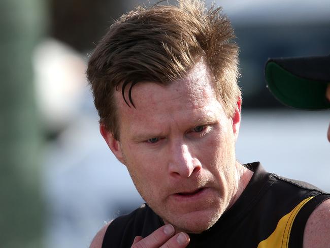 Neil Winterton coach of Mitcham during EFL (Div 2): Lilydale v Mitcham on Saturday, July 7, 2018, in Lilydale, Victoria, Australia. Picture: Hamish Blair