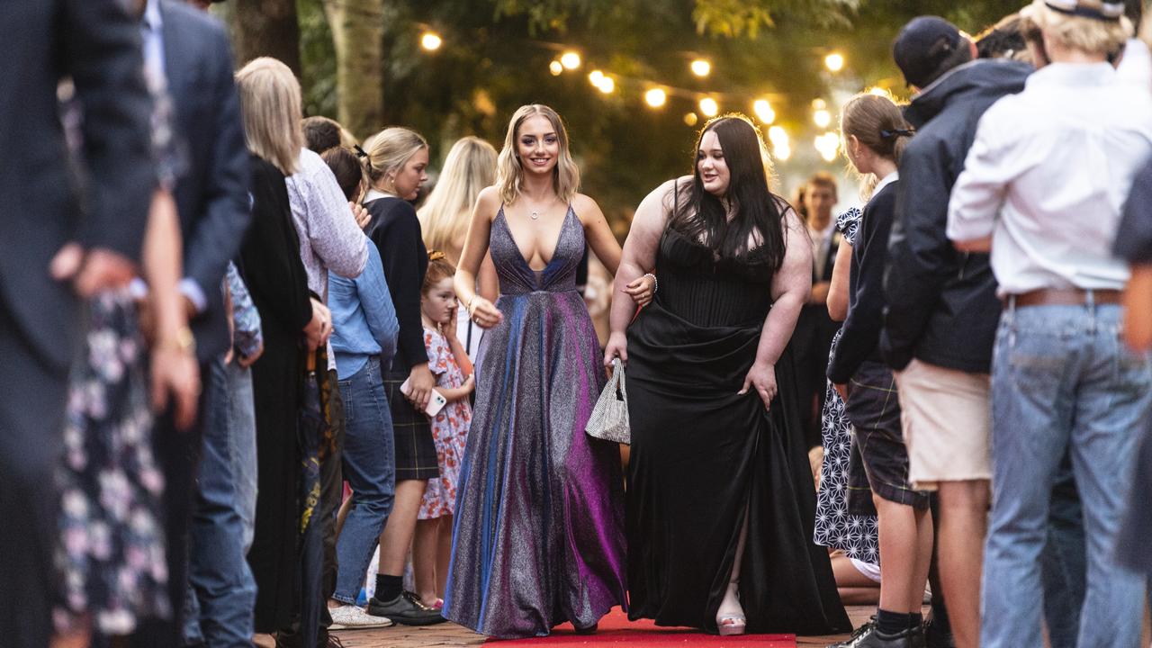 Bellah Johnson (left) partnered Brianna Hill at Fairholme College formal, Wednesday, March 29, 2023. Picture: Kevin Farmer