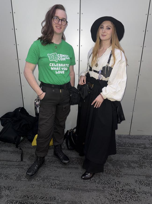 Annabelle Conway and Samantha Clarke attend the Oz Comic Con Melbourne at the Melbourne Convention & Exhibition Centre on Saturday, June 07, 2025. Picture: Jack Colantuono