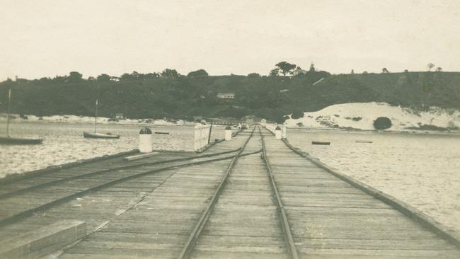 Flinders jetty in the early 1900s when it was the town’s main link to goods from Melbourne. Picture: Flinders District Historical Society Collection.