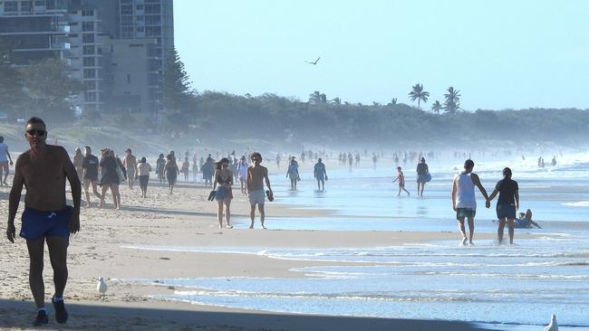 Gold Coast beaches, including Surfers Paradise will close ahead of Easter. Picture: Lyndon Mechielsen,