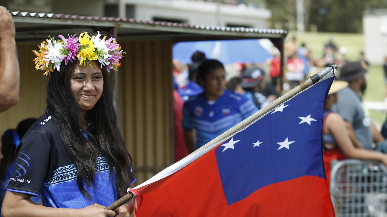 A Samoa supporter. Harmony Nines Rugby League. Picture: John Appleyard