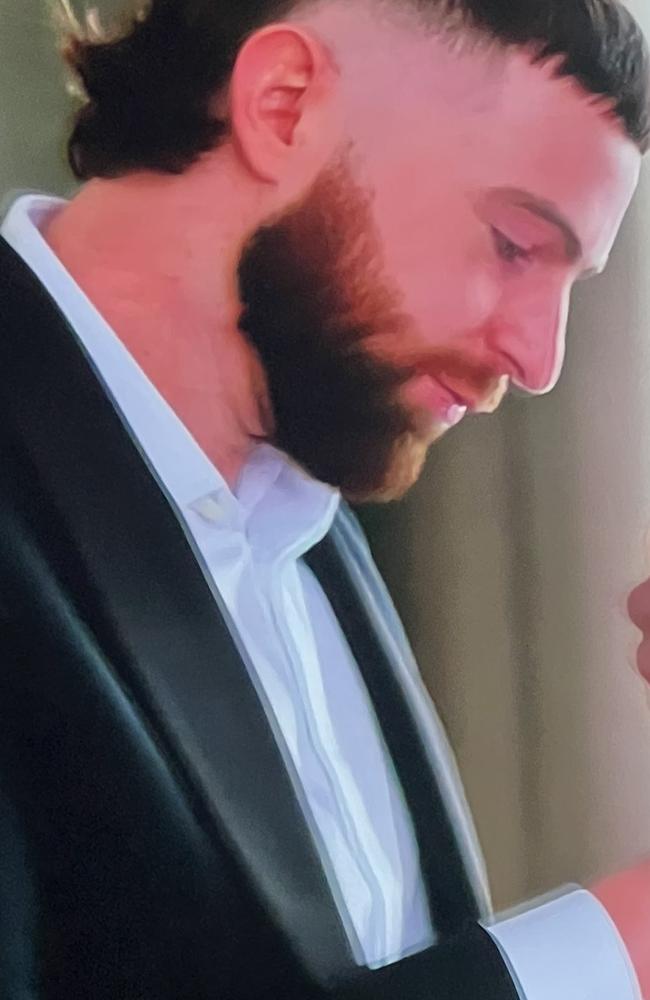 Tim's best man, Ben, elicited gasps from the wedding guests when they mistook him for the groom. Picture from Channel 9.