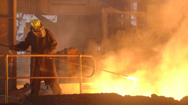 The Whyalla steelworks, pictured, is currently not making steel.