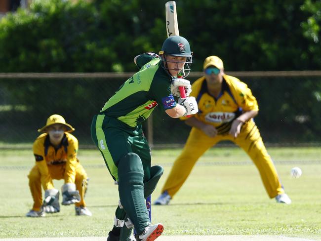 Rovers' Seth McGinty bats in the Cricket Far North 40 overs match between the Cairns Rovers and Norths, held at Griffiths Park, Manunda. Picture: Brendan Radke