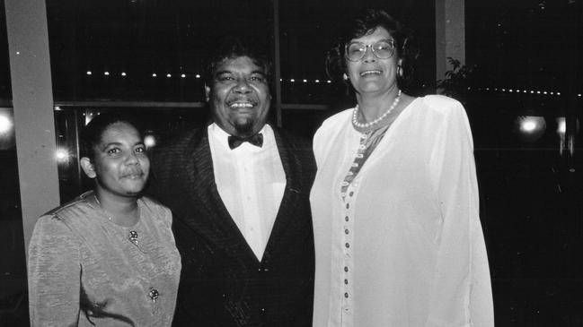 Gayle and John Ah Kit with Andrea Collin at the Aboriginal All-Stars football ball held at the Beaufort Hotel. Published: 20/2/1994.