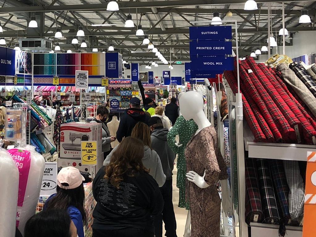 Victoria’s new mandatory face mask rule has caused a frenzy for the essential item in stores across Melbourne. Picture: Twitter