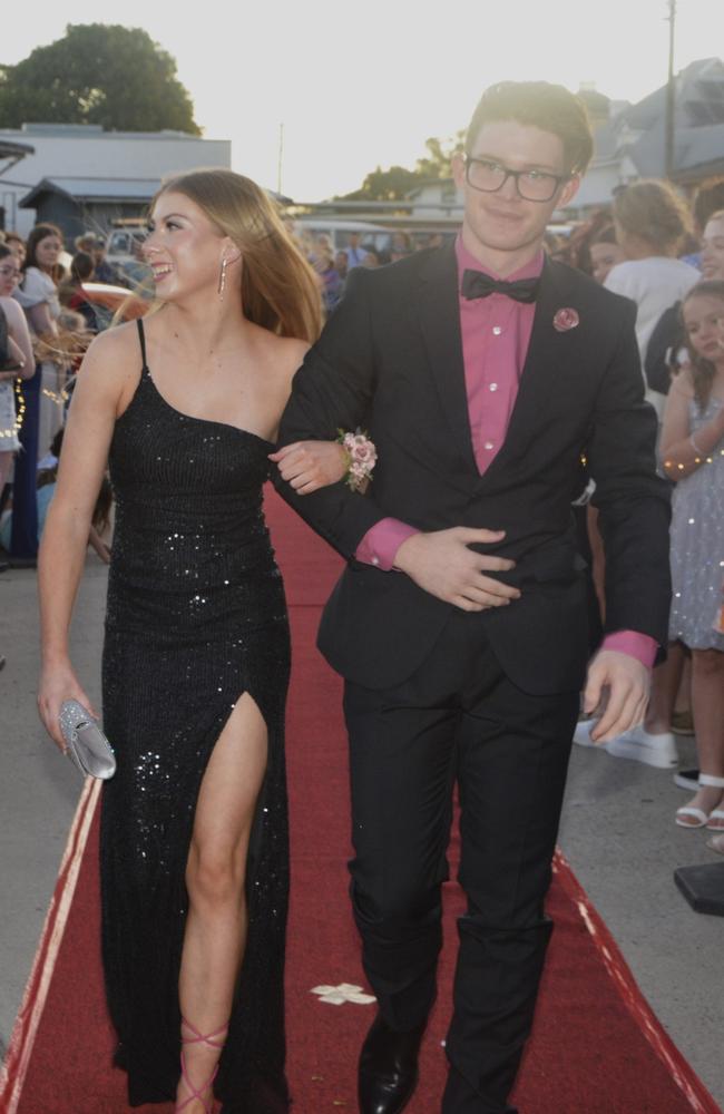 Warwick State High School graduate Jacob and partner Morgan at Warwick RSL on November 17, 2023. Photo: Jessica Klein