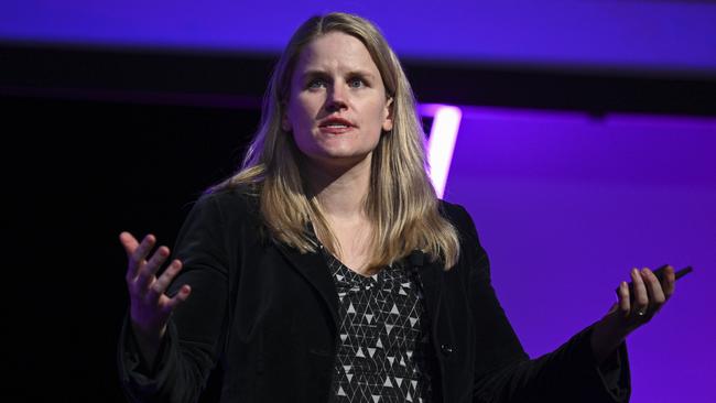 Facebook whistleblower Frances Haugen says children need to have more of a say of how they interact with social media. Picture: NewsWire / Martin Ollman