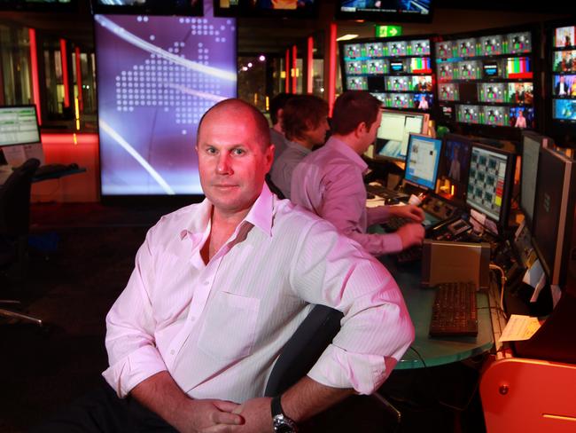 Darren Wick while news director at Channel 9 headquarters in Willoughby, Sydney.