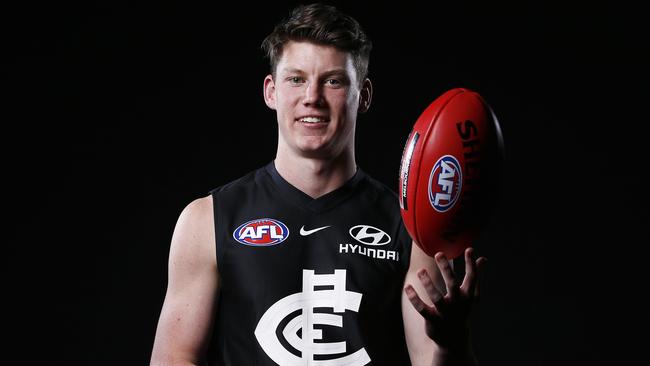 Carlton leader Ed Curnow has showered No.1 draft pick Sam Walsh with praise. Picture: AAP