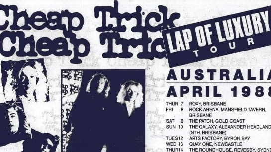 Cheap Trick poster/flyer from April 1988 (a Tiffany’s gig is listed below). Picture: Cheap Trick/Facebook