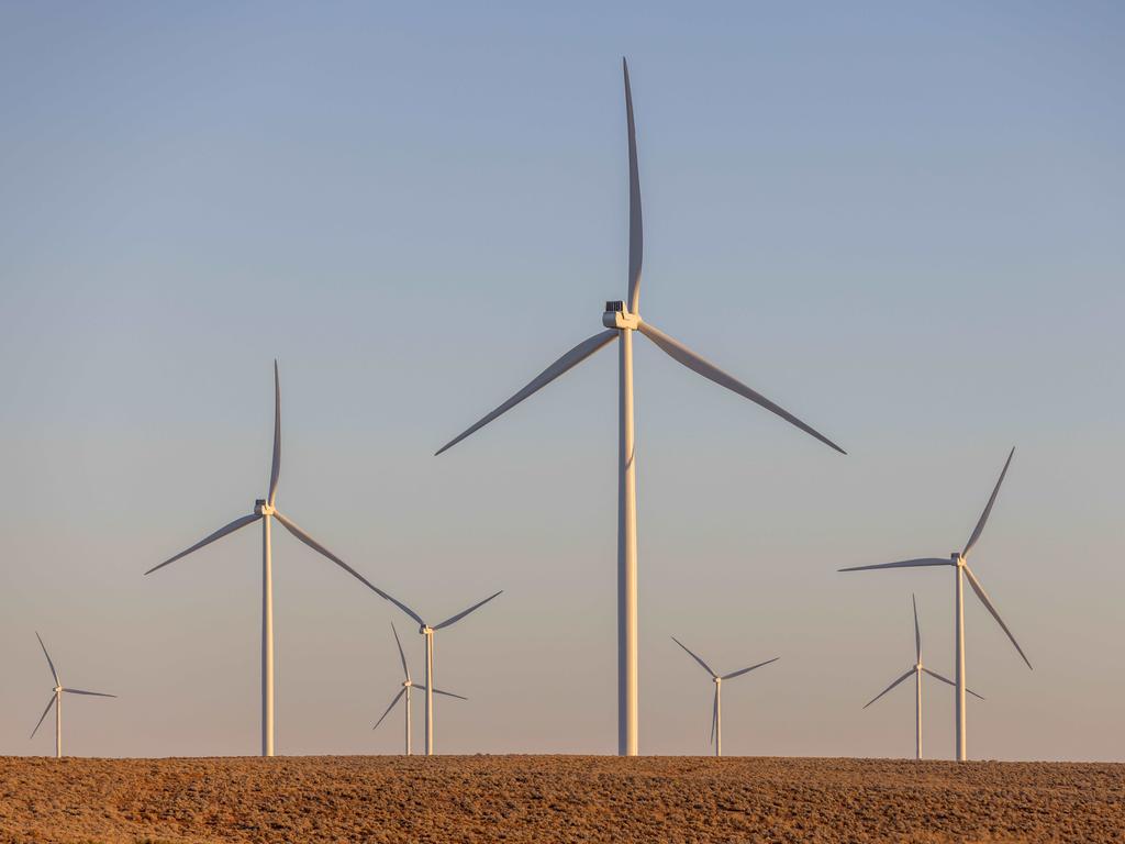 Wind turbines at Port Augusta. Picture: Ben Clark