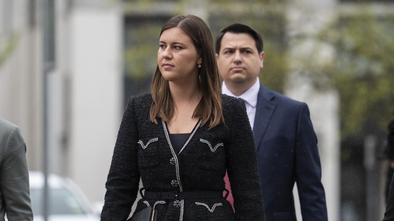 Brittany Higgins on the third day of the trial. Picture: Martin Ollman/Getty Images