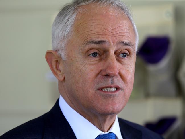 Prime Minister Malcolm Turnbull speaks to media during a visit to Amaze Early Learning Centre, Ormeau, Gold Coast, Thursday, July 12, 2018. (AAPImage/David Clark) NO ARCHIVING