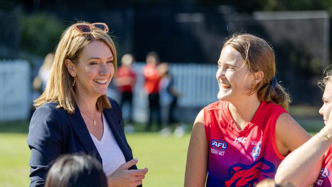 Liberal candidate for Vaucluse Kellie Sloane celebrated the NSW government’s $300,000 grant for East Sydney Junior AFL Club as part of a $25m investment in upgrades to community sporting facilities.